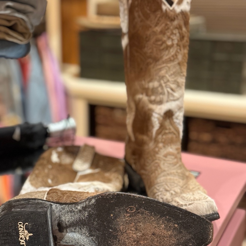 Old Gringo Brown and White Heeled Boots